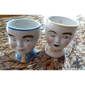Baileys Irish Cream Mugs 1997 Limited Edition YUM HIS HERS Winking Face HTF Pair